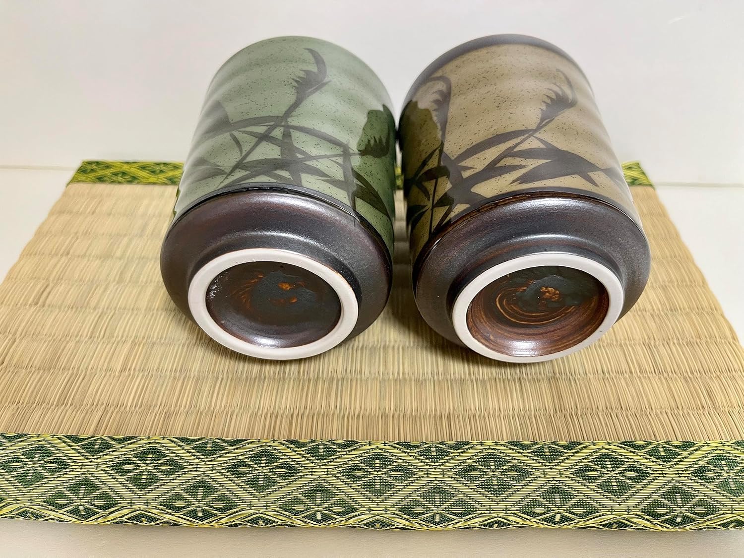 Japanese Traditional Ceramic Yunomi Tea cup Set, H4.0 x3.11 Inches